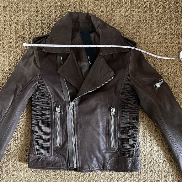 Joe’s Jeans Vintage Taupe Leather Moto Jacket XS - Picture 11 of 14